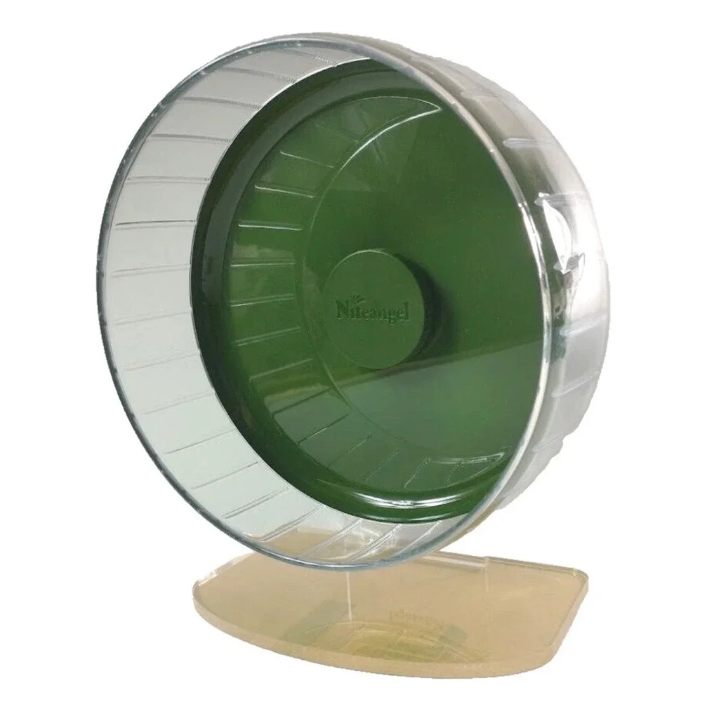 Niteangel Super Silent Hamster Exercise Wheel Green Clear Plastic Adjustable 10
